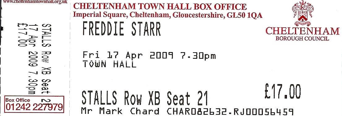 Freddie Starr Ticket